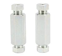 Alomejor Conectores de Tubería de Freno Accesorios de Línea de Freno de Metal 2 Piezas 3 8 Pulgadas UNF para 3 Tuercas Macho Hembra en Línea de Tubería de 16 Pulgadas para Extensión de Reparación de