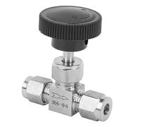 Alomejor Control de Flujo de Válvula de Aguja de Alta Presión de Acero Inoxidable 304 Duradero para Agua, Aceite, Gas, 2 Unidades (F6)