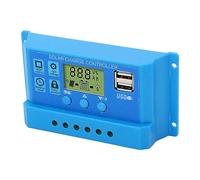 Alomejor Controlador de Carga Solar PWM con Pantalla LCD Azul para una Gestión Versátil de la Batería Uso de 12 V y 24 V (30A)