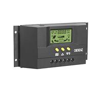 Alomejor Controlador de Carga Solar PWM con Pantalla LCD para Paneles Solares de 12 V 24 V, Identificación Automática, ABS Duradero, Perfecto para Proyectos de Energía Renovable (30A)