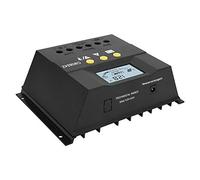 Alomejor Controlador de Carga Solar Regulador Inteligente PWM con Pantalla LCD para Soluciones de Energía Renovable 50A 12V24V