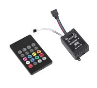 Alomejor Controlador de Música LED, Control Remoto IR de 20 Teclas para Tiras de Luces RGB, Microcontrol Avanzado, Control de Sonido para Ktvs, Bar