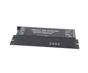 Alomejor Controlador LED DMX512, Decodificador DMX Confiable de 4 Canales para Tira de Luces LED, Iluminación de Escenario, Material de Acero Inoxidable