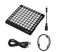 Alomejor Controlador MIDI de 64 Pads, 24 Botones de Función con Retroiluminación RGB, Módulo de Sonido de 128 MB, MIDI IN OUT, USB 2.0, para Producción Musical, Estudio, Presentaciones en