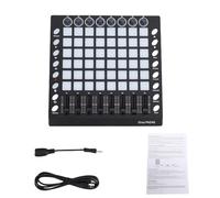 Alomejor Controlador MIDI Strike Pad，48 Pads Sensibles a la Velocidad con Retroiluminación RGB，8 Perillas y Faders Asignables，16 Botones de Función，para Producción Musical con