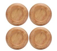 Alomejor Copas para Ruedas de Piano, 4 Almohadillas Antideslizantes de Madera Maciza y Antirruido con Base de Espuma para Protección del Suelo de Piano Vertical, Ajuste Universal (marrón claro)