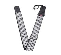 Alomejor Correa de Guitarra étnica, Correa Ajustable de Cuero de Algodón de 2 Pulgadas de Ancho con Portavasos para el Ukelele de bajo Eléctrico Acústico (1)