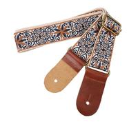 Alomejor Correa de Ukelele de Estilo Bordado Ajustable, Cinturón de Cuero de Nailon Transpirable con Hebilla de Metal Retro para Ukelele (estilo 1)