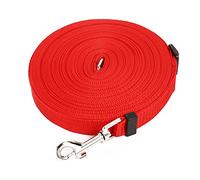 Alomejor Correa Larga Ajustable para Perros, Portátil, para Perros Grandes, Senderismo, Entrenamiento, Natación, Aleación de Zinc PP de 32,8 Pies para Actividades Al Aire Libre (Rojo)
