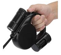 Alomejor Correa para Mascotas 3 en 1, Ligera, de Plástico Negro, con Luz LED Retráctil para Caminar de Noche, Adecuada para Perros y Gatos
