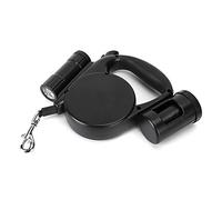 Alomejor Correa para Mascotas 3 en 1, Ligera, de Plástico Negro, con Luz LED Retráctil para Caminar de Noche, Adecuada para Perros y Gatos