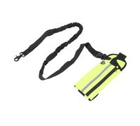 Alomejor Correa para Perro, Manos Libres, Cintura para Correr, con Bolsa con Cremallera para Llaves de Teléfono Inteligente, Bolsas de Caca, Cuerda Elástica Reflectante para Caminar, (Green)