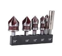 Alomejor Countersink Drill Bit Set, 5 Sizes for Diverse Projects