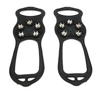 Alomejor Crampones para Caminar en la Nieve de 5 Dientes, Ligeros, Portátiles, Plegables, Picos para Zapatos de Hielo con 5 Clavos de Acero Duro para Montañismo, Senderismo, esquí, Tamaño