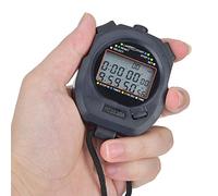 Alomejor Cronómetro Electrónico ABS 3860, Cronómetro Deportivo Multifunción para Correr con Pantalla LCD de 3 Filas, Temporizador de Cuenta Regresiva para Entrenamiento de Pista y Campo (1)