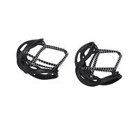 Alomejor Cubiertas Antideslizantes para Zapatos, 2 uds. Crampones de Resorte de Silicona, Tacos de Tracción para Hielo con Púas de Acero para Zapatos y Botas, Uso en Invierno Al Aire