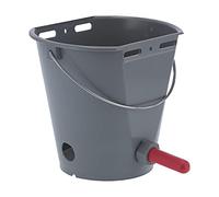 Alomejor Cubo Alimentador de Plástico de Gran Capacidad de 8 litros con Tetinas y Válvulas de Retención para Herramienta de Alimentación de Leche de Ganado Gris 1 Unidad (para bovinos)