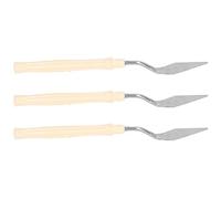 Alomejor Cuchillo de Paleta Multiusos Hoja de Acero Inoxidable Colgante de Plástico para Herramientas de Pintura Al óleo para Entusiastas del Arte y Profesionales Color Madera 3 Piezas