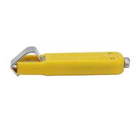 Alomejor Cuchillo Pelacables Eficiente Herramienta Pelacables de Acero Inoxidable para Pelar Cables - para Profesionales en Carcasa de Plástico Amarillo y Acero Inoxidable - 1 X Cuchillo