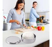 Alomejor Cuenco de Arroz de Acero Inoxidable, Resistente, Fácil de Limpiar, de una Sola Capa, para Cocina Casera, Cocina Coreana, Esencial para Reuniones Familiares (L)