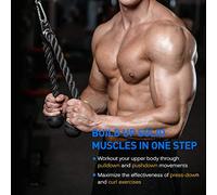 Alomejor Cuerda de Empuje para Tríceps, Cuerda de Nailon Resistente de 27 Pulgadas con Hebilla de Acero, Extremos de Goma Antideslizantes para Máquina de Cables Fitness (7 Piezas Conjunto)