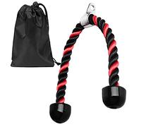 Alomejor Cuerda de Empuje para Tríceps, Cuerda de Nailon Resistente de 27 Pulgadas con Hebilla de Acero, Extremos de Goma Antideslizantes para Máquina de Cables Fitness (Doble Agarre)