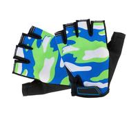 Alomejor de Bicicleta para Niños, Diseño Transpirable de Medio Dedo con Agarre Antideslizante para Ciclismo, Patinaje, Diversión Al Aire (Verde)