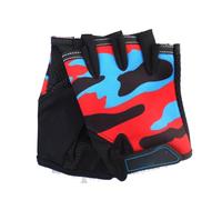 Alomejor de Bicicleta para Niños, Diseño Transpirable de Medio Dedo con Agarre Antideslizante para Ciclismo, Patinaje, Diversión Al Aire (Rojo)