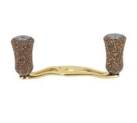Alomejor de Carrete de Pesca Marco de Fibra de Carbono con Perilla de Madera de Repuesto de 85 Mm Agarre Liviano Fácil de Instalar para Carretes Giratorios de Fundición Pescadores de Bricolaje (Gold)