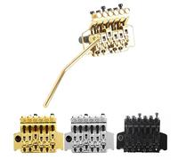 Alomejor de Puentes Tremolo de para Guitarra Eléctrica con Doble vibrato: Fácil de Transportar y Almacenar (GOLD)