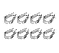 Alomejor Dedales de Cuerda de Alambre Duraderos, Dedales de Cable de Acero Inoxidable Resistentes a la Corrosión para Construcción Naval, 50 Unidades de (M6（6mm）)