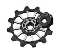 Alomejor Desviador de la Bicicleta Polea 12T Cerámica Aluminio Rueda Ajuste Trasero Tornillos de 4/5/6 mm Soporte 7/8/9/10 Velocidad(Black)