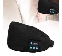 Alomejor Diadema Bluetooth, Antifaz para Dormir con Música de Algodón, Auriculares Inalámbricos para Dormir y Hacer Yoga con Tecnología de Sonido Estéreo, Ideal para el Insomnio y los Viajes (Black)