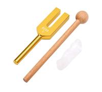 Alomejor Diapasón de Aleación de Aluminio 4096Hz, con Mazo de Haya para Cristal Natural, para Musicoterapia, Meditación y Yoga (GOLD)