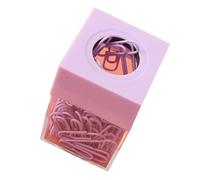 Alomejor Dispensador de Clips Magnético Transparente, Organización Eficiente, Soporte de Clips de Papel Transparente para Escritorio, Escuela y Oficina (PURPLE)