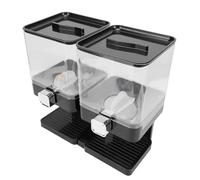 Alomejor Dispensador Hermético de Cereales, 2 Unidades, 3,7 L, Contenedor de Almacenamiento de Alimentos Secos para Cocina, Hogar, Despensa, Caramelo, Nueces, Granos de café para Almacenamiento