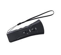 Alomejor Dispositivo Ultrasónico de Control de Ladridos de de Doble Cabeza con Linterna LED para Entrenamiento ABS Portátil Negro 5.4x2.2x1.0in