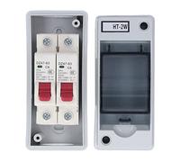 Alomejor Disyuntor en Miniatura Disyuntor de Fuga Impermeable de 2 Polos para Protección contra Sobrecarga de 230V 400V Plástico Retardante de Llama