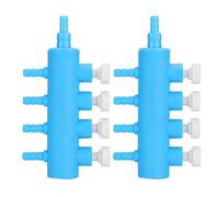 Alomejor Divisor de Aire para Acuario Accesorio Distribuidor de Tubería de Aire Duradero para Bomba de Oxígeno de 2 Vías, 3 Vías, 4, 5, 6 Ideal para Uso en Acuarios Azul Blanco 2 Piezas (Punto