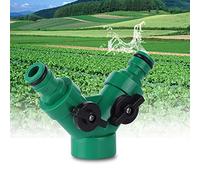 Alomejor Divisor de Manguera Práctico Divisor de Tubería de Dos Vías Adaptador de Grifo de Agua de Jardín para Jardinería Lavado de Autos Hecho de ABS Verde 4.1 * 2.7in