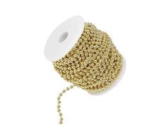 Alomejor DIY 6mm Perla Rollo Cadena Galvanoplastia Guirnalda 25m Decoración de Boda Dorado (Gold)
