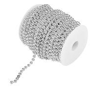 Alomejor DIY 6mm Perla Rollo Cadena Galvanoplastia Guirnalda 25m Decoración de Boda Dorado (Silver)