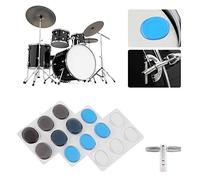Alomejor Drum Silicopia -Gel Pads con Llave de Batería, OMB de Silicona Transparente Transparente Multicolor para Kit de Batería y Tambores de Trampa