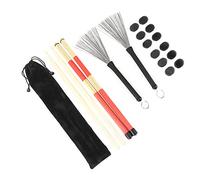 Alomejor Drumstick Kit Rod Dumplings Drum Set Toca los Accesorios Musicales de Instrumentos con Bolsa (M02763 negro)
