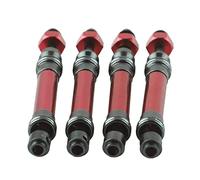 Alomejor Eje de transmisión de 4 piezas de metal delantero trasero eje de transmisión antiseparación para Slash 4X4 1/10 RC Auto (rojo)