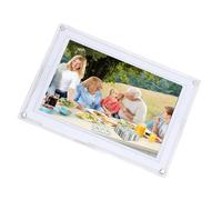 Alomejor El Auto Elegante de la Pantalla Táctil de HD del Marco de Fotos Digital de WiFi de 10,1 Pulgadas Gira para El Acrílico de la Reunión Familiar (White)