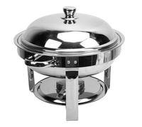 Alomejor El Juego de Buffet Redondo de Acero Inoxidable Calienta Eficazmente los Alimentos para Fiestas y Eventos de Catering, Capacidad de 6 Litros para Buffets y Salones de Banquetes