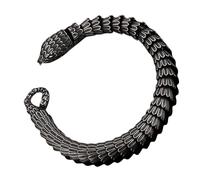 Alomejor Elegante Pulsera de Acero de Titanio con Forma de Serpiente para Hombre, Aspecto Exquisito para Fiestas, Viajes y Uso Diario, Color Negro