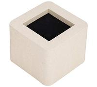 Alomejor Elevadores de Muebles de Plástico Simulado de Cerámica, 4 Uds., para Cama, sofá, Mesa, Escritorio, Negro, Beige, 4,13x4,13x3,34 Pulgadas
