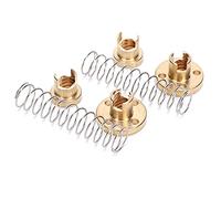 Alomejor Eliminate Nut, Standard Size T8 Brass | Diseño robusto, Ideal para máquinas CNC, 8mm de diámetro, Juego de 4 tuercas, 2 resortes